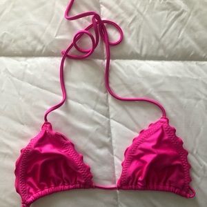 Luli Fama Costa Buena Wavy Triangle Top in Poppin Pink